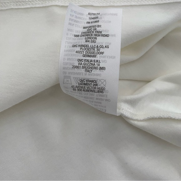 D&Co. Denim&Co. White Top With Lace Sleeves, Size XL - Picture 7 of 8